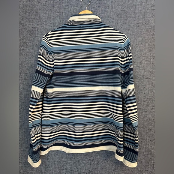 Duluth Trading Co Blue Striped Rolled Turtleneck and Rolled Hems. - Picture 4 of 5
